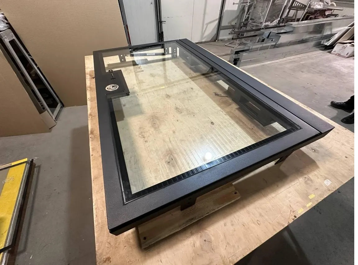 Made-to-order bespoke Glass Floor Door with Key lock system