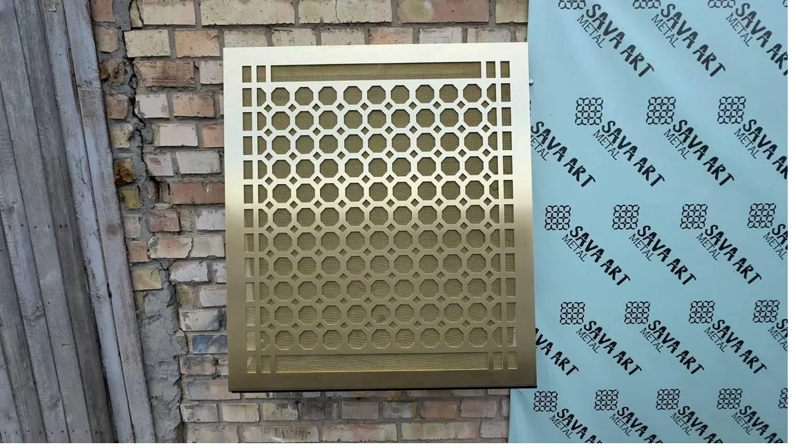 Fully customized PURE BRASS Air Grilles 1mm thick flat (without rear frame)