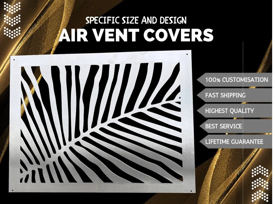 Fully customized STAINLESS STEEL Air Grilles 1mm thick flat (without rear frame)