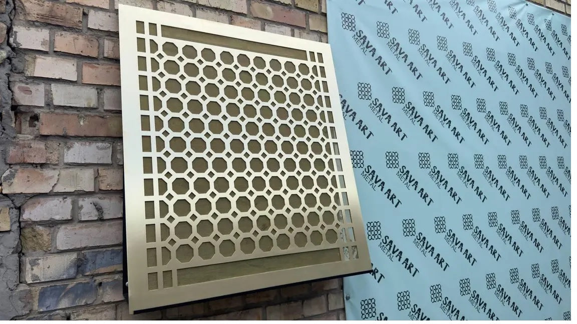 Fully customized PURE BRASS Air Grilles 1mm thick flat (without rear frame)