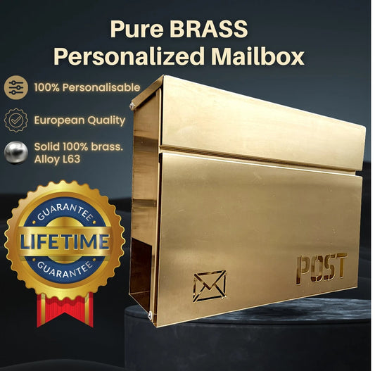 Personalisierter Briefkasten aus reinem Messing