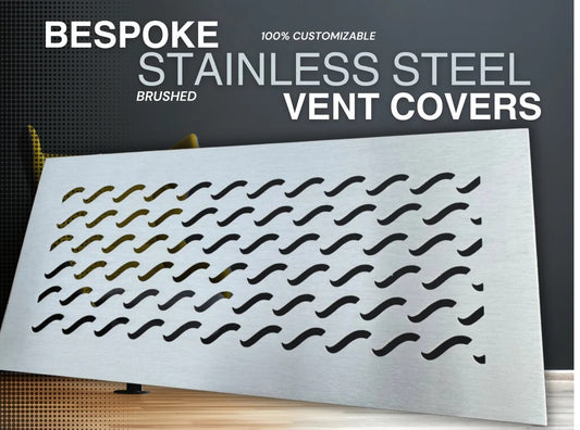 Fully customized STAINLESS STEEL Air Grilles 1mm thick flat (without rear frame)