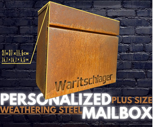 Maßgefertigter Wandbriefkasten aus Cortenstahl