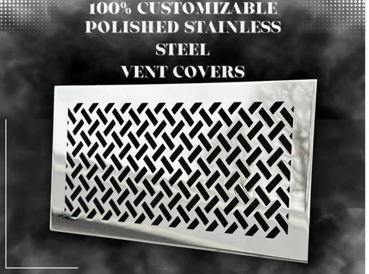 Fully customized STAINLESS STEEL Air Grilles 1mm thick flat (without rear frame)