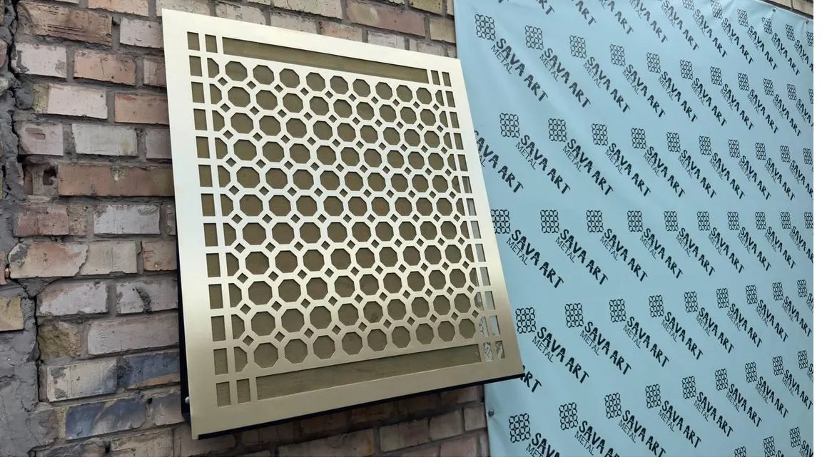 Fully customized PURE BRASS Air Grilles 1mm thick flat (without rear frame)