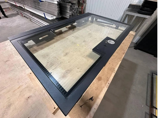 Made-to-order bespoke Glass Floor Door with Key lock system
