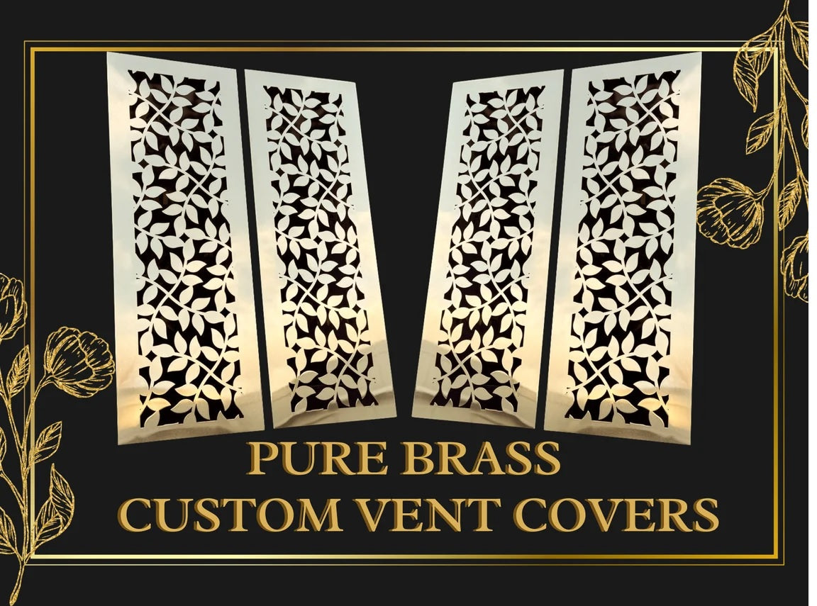 Fully customized PURE BRASS Air Grilles 1mm thick flat (without rear frame)