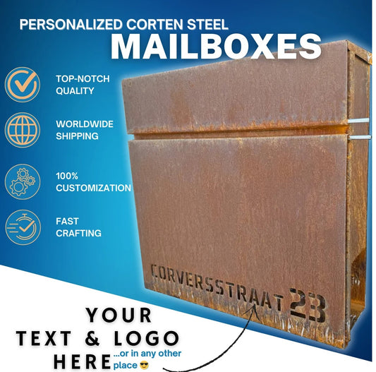 Maßgefertigter Wandbriefkasten aus Cortenstahl