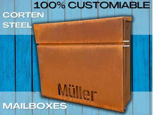 Maßgefertigter Wandbriefkasten aus Cortenstahl