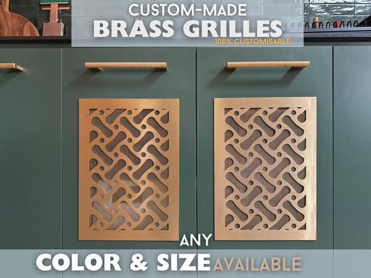 Fully customized PURE BRASS Air Grilles 1mm thick flat (without rear frame)