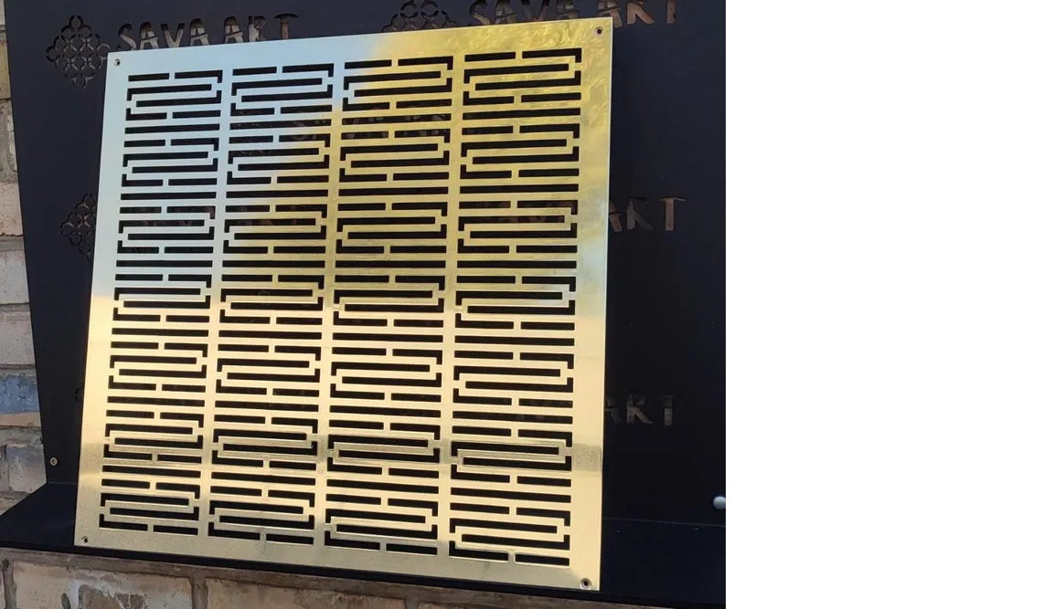Fully customized PURE BRASS Air Grilles 1mm thick flat (without rear frame)