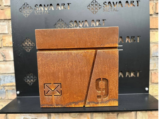 Custom order for Joe. Custom Wall mount Corten steel mailboxes. 5 pcs
